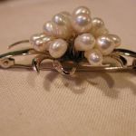 Sterling Silver Tear Drop pearl flower brooch 16 pearls in flower center