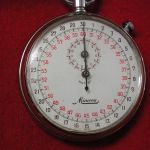 Swiss Minerva 1/10 second Stop watch 50mm 7 Jewels runs well
