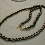 Trifari signed Twist Black bead and Gold Necklace 28" & Bracelet 7"