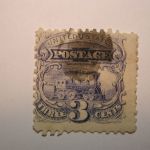 U.S. Scott #114 3 Cent Pictorial Issue Locomotive 1869, used