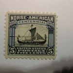 U.S. Stamp Scott #621 5 Cent Norse American Issue 1925, Never Hinged