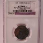 U.S. 1828 No Mint Mark Classic Head Copper C-2 Half Cent XF