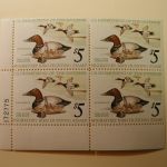 U.S. Duck Stamps Plate Block $5 Canvasback US Department of The Interior