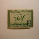 U.S. Stamp Scott #RW4 US Department of Agriculture $1 Migratory Bird Hunting Stamp Thin on Back*