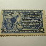 U.S. Scott #E6a - 10 Cent Special Delivery Stamp 1902 /Small Hing Remint Blue