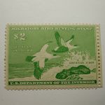 US Department of Interior Scott #RW24 $2 American Eider 1957, M/VLH -Migratory Bird Hunting Stamp