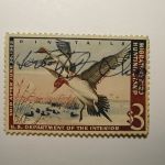 US Department of Interior Scott #RW29* $3 Pintail Drakes 1962, Used & Signed