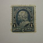 US Scott #247 Franklin Stamp, Hinged Blue Good Color