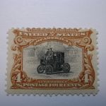US Scott #296 4 Cent Deep Brown and Black 1901, Lightly Hinged, Good Color