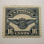 US Scott #C5 Airmail Stamp 16 Cent, Hinged