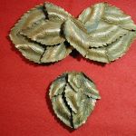 Vintage Dress Sash/Scarf Clip Gold-Tone Leaves Art Deco Nouveau