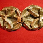 Vintage Dress Sash/Scarf Clip Gold-Tone Leaves Art Deco Nouveau