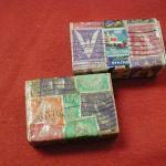 Win the War Matchboxes covered in WW2 Stamps Stuttgart cancel