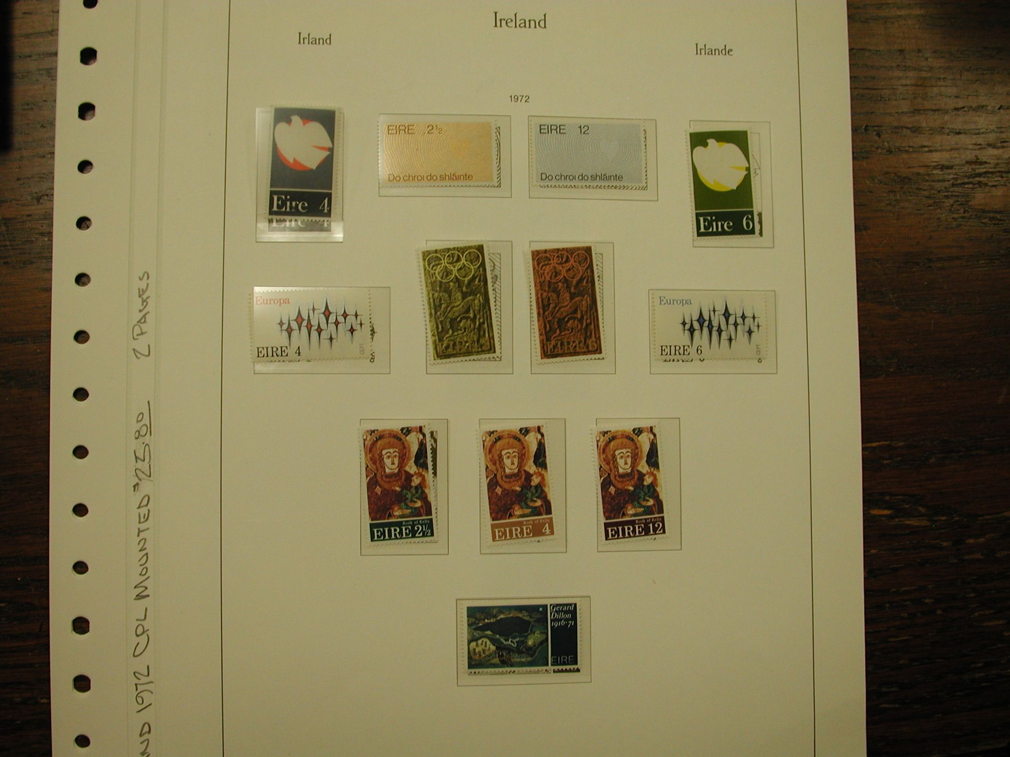 1972 Ireland MINT Complete Mounted Stamps Bellport Jewelers