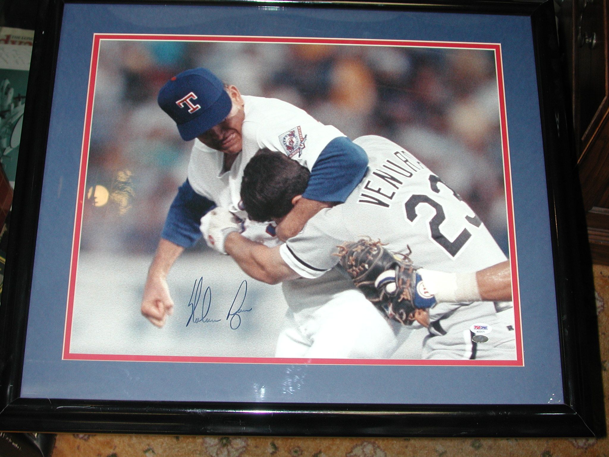 I0016933-Nolan Ryan Autographed Texas Rangers Ventura Fight