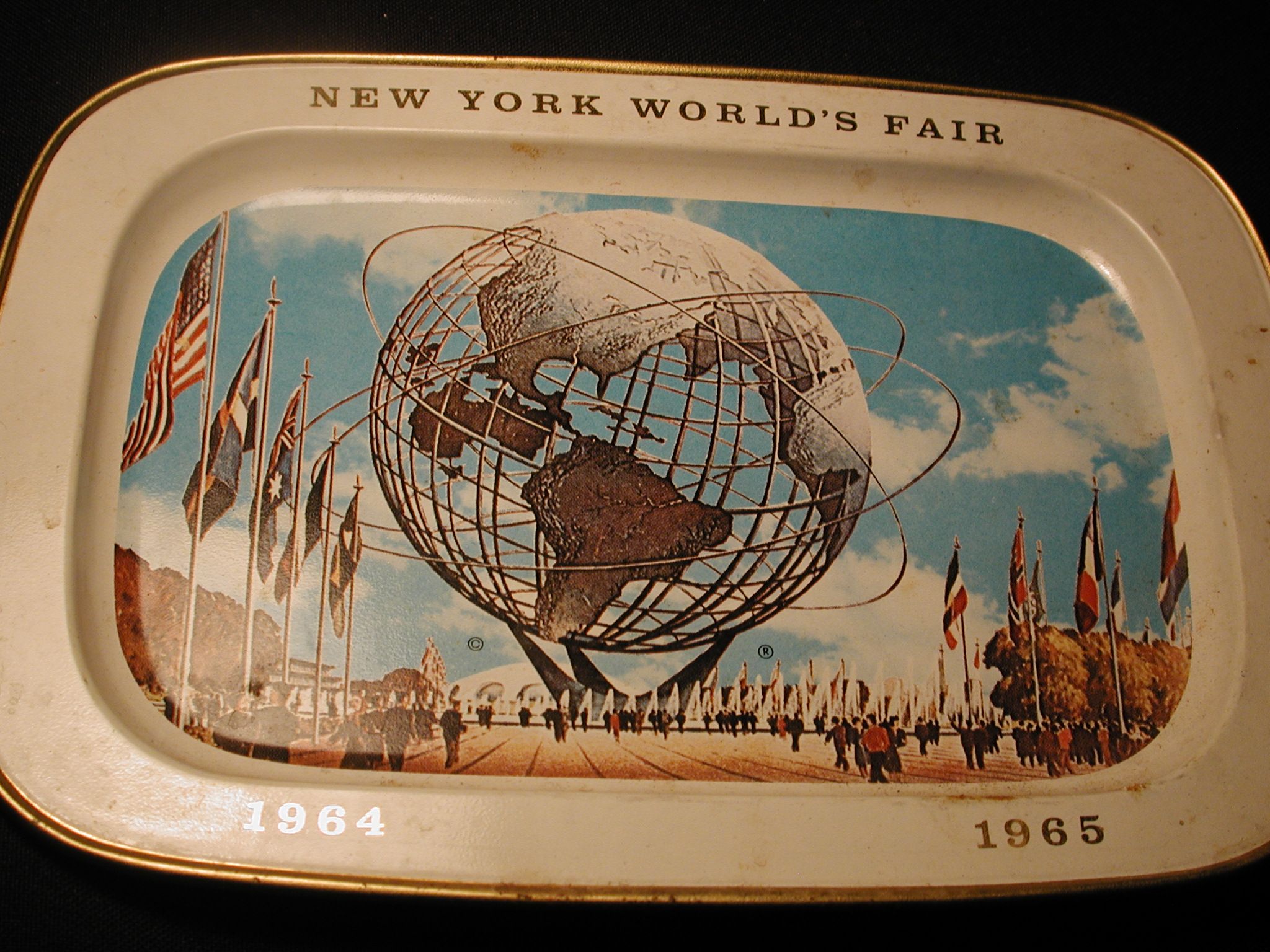 NY Worlds fair 1964 US Steel sponsored souvenir tray Uni-Sphere