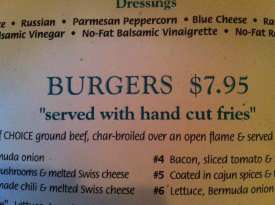 "Hand cut fries"