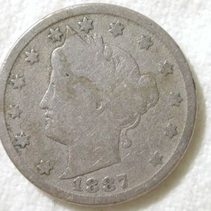 1887 U.S. Liberty Nickel 5 Cents Good