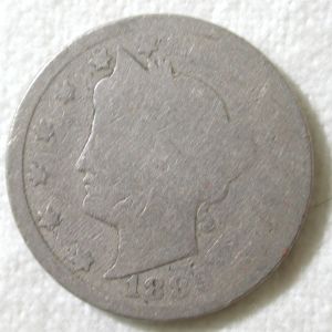 1889 U.S. 5 Cent Liberty Nickel Good Condition