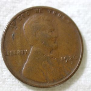 1926-S U.S Lincoln wheat Cent Type Fine