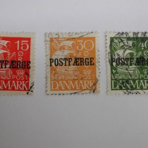 DENMARK #Q12, #Q13, #Q14 Postmarked 1927 Parcel Post Set