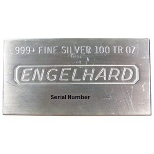 100 oz Silver Bar - Engelhard (Poured/Extruded)