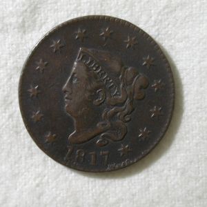 1817 U.S. Large Cent Coronet Type 13 Stars