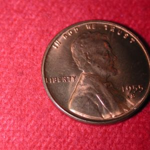 1955-S U.S Lincoln Cent Gem Uncirculated + Red