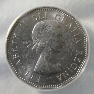 1962 Doubled Date 5 Cent Canada ANACS Certified AU 58