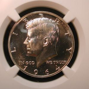 1964 Accent Hair 50 Cent Kennedy Half Dollar NGC PF 65