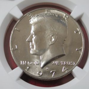 1974 Denver Kennedy Half Dollar NGC MS 66 Lusterous and Bright