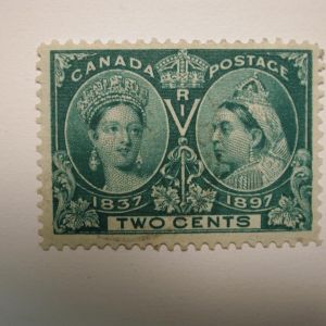 CANADA #52 - Queen Victoria Jubilee 1897 Two Cent - Green - Used VLH