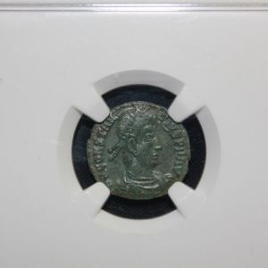 Constantius II AD 337-361 BI Half-Centenionalis NGC XF soldier horseman