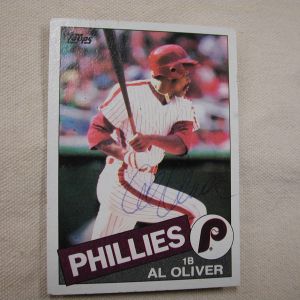 1985 Phillies Al Oliver Trading Card signed