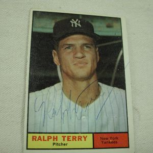 New York Yankees Topps 389 Ralph Terry signed