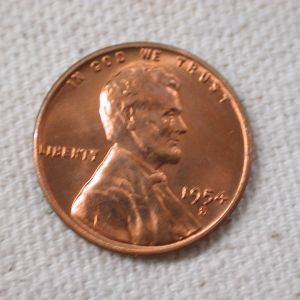 1954-S U.S Lincoln Wheat Cent Superb Gem Uncirculated RED