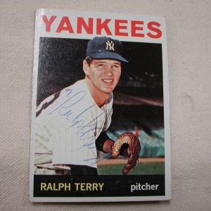 Yankees Topps 458 Ralph Terry Baseball Card Single Signed