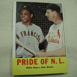 Pride of N.L. 138 Willie Mays and Stan Musial Baseball Card Single