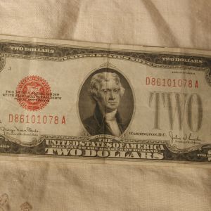 1928 G Red Two Dollar Note Very Fine FR1508