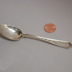 Sterling Gorham Monticello NY spoon circa 1914 hand engraved