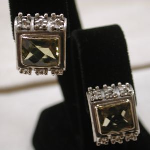 Michael Dawkins Lemon Quartz Checkerboard popcorn earrings