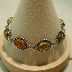 Multi color oval Amber bali Bracelet extendable 7-9 inches