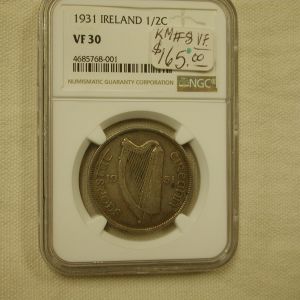 1931 Ireland 1/2C NGC Very Fine 30 Horse reverse