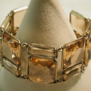 J Crew Apricot Peach Mauve 30mm Cuff Bracelet 7.25 inches