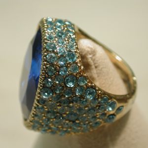 Kenneth Jay Lane Drama Blue Ocean Blue Pave Bling