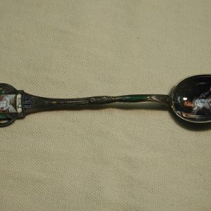 Antique Joan of Arc .800 silver Paris Enameled Spoon JRGM