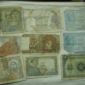 1916-1940s Assorted French Currency lot of 16 circulated