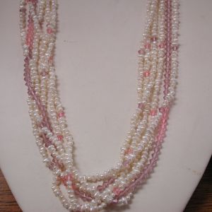 Pink White Lavender multi strand pearl 19" from Borgata May Gallery New in box