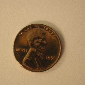 1955 Red U.S Lincoln Wheat Cent Proof Mintage 378,200