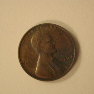 1957 U.S Lincoln Wheat Cent Toned Proof